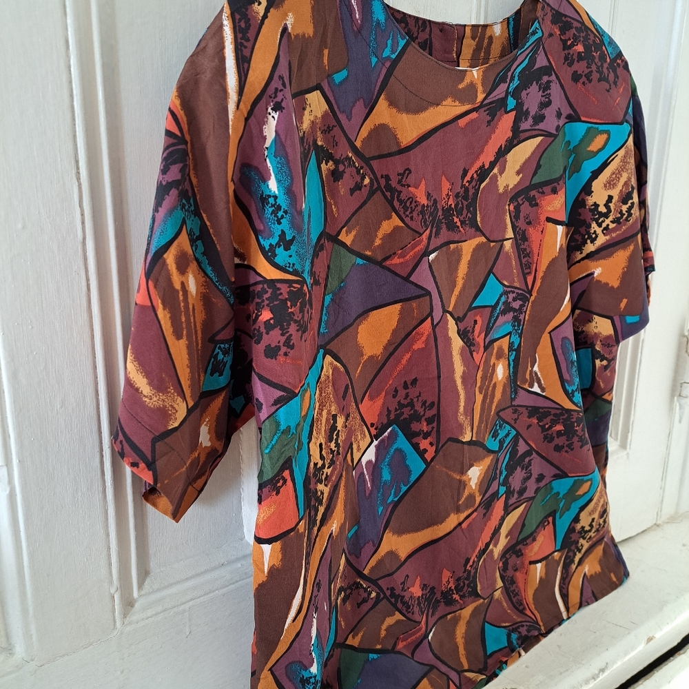 Vintage Abstract Multicolor Top